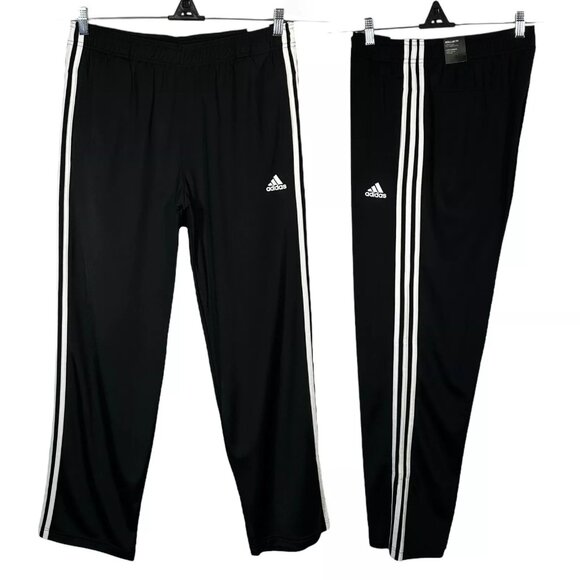 Adidas Men's 3-Stripe Warm-up Trackpants 2XL (40X31) Black/White Straight Leg - Picture 1 of 11